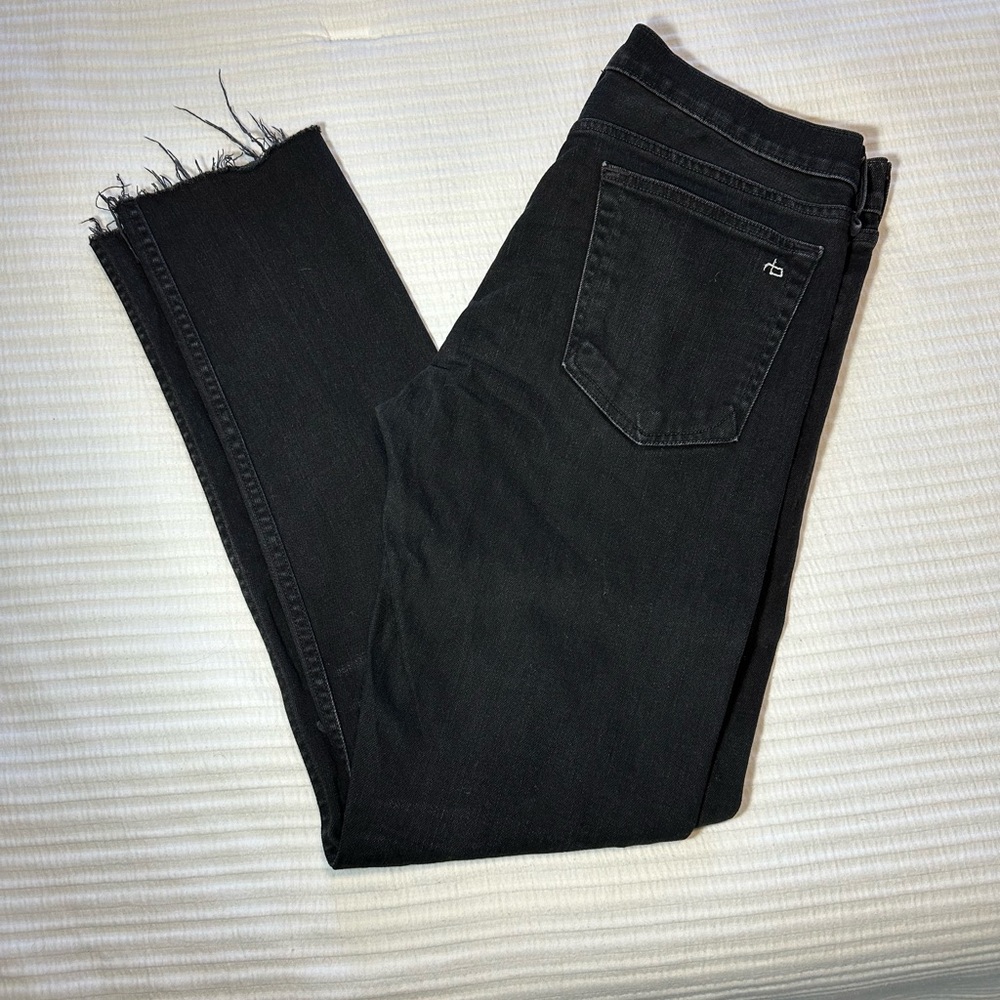 Rag & Bone Men's Fit 1 Extra Slim Skinny Black Jax Ripped Distressed Jeans Sz 31